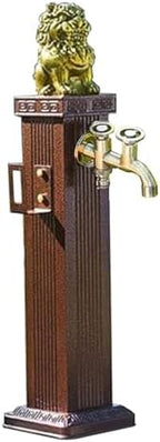 Free Standing Water Column for Home Garden, Outdoor Column Faucet, Garden Hose Holder with Full Copper Faucet, Square Garden Water Column, Stainless Steel(Red,69cm/27in) by Unknown