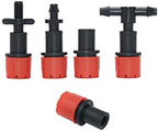 Hose Fittings Adjustable Dripper 6mm Hole Micro-drip Irrigation Anti-Clog Launcher, with 20 1/4 Inch Three-Way Threaded Connectors with Barbs (Color : D) - Image 2
