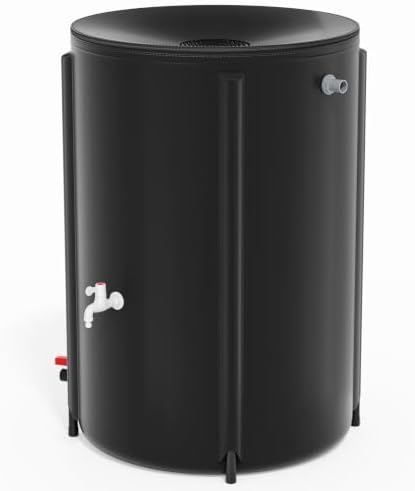 VINGLI Collapsible Rain Barrel Portable Rain Collection (Black, 132 Gallon) by VINGLI