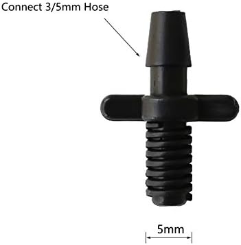 Garden Lawn Sprinkler Irrigation System 100Pcs 3 / 5mm Threaded Connector for Barbed Joint Drip Hose Plastic Barb Fitting - Image 2