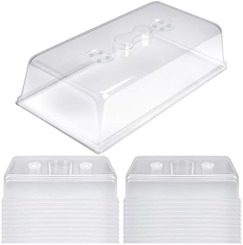 ZJP 20 Pack Heavy Duty 5" Humidity Dome for 1020 Seed Starter Trays – Clear Vented Propagation Cover & Cloning Lid for 10x20 Flats, Seed Starting & Germination by Unknown