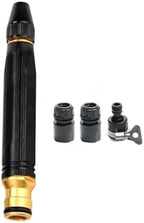 Heavy Duty Adjustable Hose Nozzle, 2026 High Pressure Jet Sweeper Spray Nozzle with Leak-Proof Design, Metal Garden Hose Sprayer for Car Wash, Lawn, Patio Cleaning, Garden(Black 1PC) by Unknown