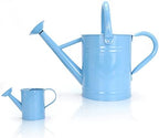 Metal Watering Can (1 Gallon) for Outdoor&Indoor Plants with Free Small Watering can for Kids, Plant Watering Can with Removable spout, Perfect for Garden Flower, Houseplants, (Light Blue) by Lechloris