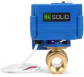 U.S. Solid 1/2 in Brass Motorized Ball Valve, 9-24 V AC/DC, 2-Wire Auto Return, Normally Open, Full Port, Manual Override, Position Indicator by USSolid