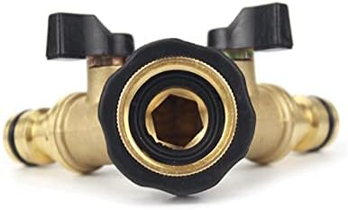 2 Way Brass Hose Adapter, Garden Hose Y Valve Connectors Copper Hose Splitter, Double Pass Hose Splitter - Image 7
