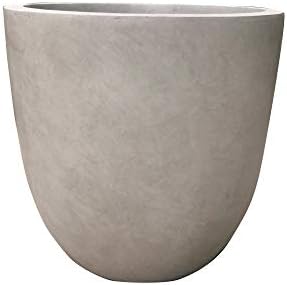 Kante Large 18" Round Concrete Planter, Modern Bowl Plant Pot for Home by Unknown