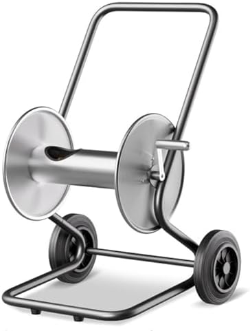 Heavy Duty Water Hose Reel Cart, Portable Garden Hose Holder with Large Capacity Spool, Industrial Metal Construction for Outdoor Watering, Car Wash, Yard Cleaning by Unknown