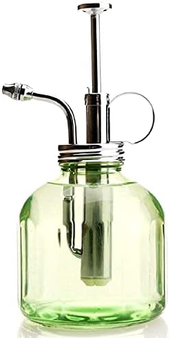 Plant Mister- Green Color Glass Bottle & Brass Sprayer (Chrome) by Purism+Style