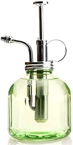 Plant Mister- Green Color Glass Bottle & Brass Sprayer (Chrome) by Purism+Style