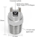 10 Pcs 1/4" High Pressure Cemented Carbide Flat Fan Nozzle 15 Degrees Stainless Steel Anti-clogging Spray - Image 2