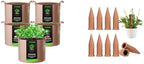 VIVOSUN 5-Pack 1 Gallons Grow Bags with 10Pcs Self-Watering Spikes, 7 Inch Hexagonal Terracotta Watering Stakes, Auto-Water Device, Planter Insert for Indoor & Outdoor Potted Plants by VIVOSUN