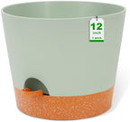 GARDIFE 12 inch Plant Pots, planters, Self Watering Pots, Large Plastic Flower pots with Deep Reservior and High Drainage Holes for Indoor Outdoor Plants and Flowers, Green by GARDIFE