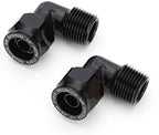 1/2 inch Equal Elbow 90° Air System Piping Fittings with 3/8" Male NPT Thread, Aluminum Black Compressed Air Line Fitting for Tubing Shop Air Line Kit, 2 Pcs 200 PSI by RedrockPerformance