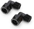 1/2 inch Equal Elbow 90° Air Piping Fittings with 1/2" Male NPT Thread, 2 PCS Aluminum Compressed Air Line Fitting for Tubing Air System Shop Air Line Kit, Black 200 PSI by RedrockPerformance
