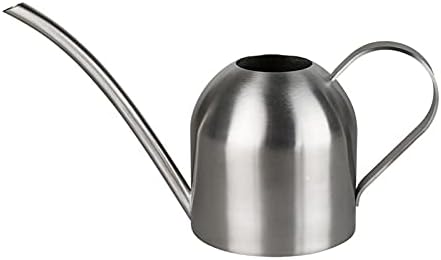 Liudan Watering Can Long Mouth Water Can Stainless Steel Watering Pot Garden Flower Plants Watering Cans Kettle Gardening Tool Easy Pour Gooseneck Spout Water Can (Color : Silver, Size : 500ml) by Unknown