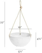 Root & Vessel Self Watering Hanging Planter for Indoor or Outdoor Plants, Unique Marbled Hanging Basket Made of Eco-Friendly Blend of Stone & Plastic, White, 10" - Image 5