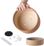 8 Inch Ceramic Self Watering Planter with Drainage Hole Terracotta - Image 5
