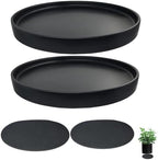 Yukfona Ceramic Plant Saucer Tray 2 Pcs 12 Inch Black, 12.5" OD x11.9 ID x1.6 Deep| Fits Flower pots Bottom≤ 11.9", Heavy Duty Glazed Round Planter Drip with Catch Basin for Indoor Outdoor Plants by YUKFONA