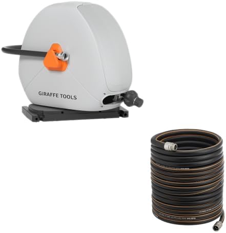 Giraffe Tools Retractable Sprinkler Soaker Hose Reel and Garden Hose 5/8", 100ft Lightweight Hybrid Hose by GiraffeTools