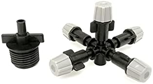 Garden Lawn Sprinkler Irrigation System Set of 10 Pieces of Five Fog Cooling Nozzles Garden Greenhouse Adjustable Spray Nozzle with 1/2 Inch Connector for Micro Irrigation IT105 - Image 2