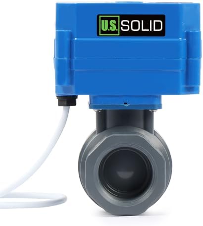 U.S. Solid 1 in UPVC Motorized Ball Valve, AC 110 V, 2-Wire Auto Return, Normally Closed, Standard Port 20 mm Bore, IP65 by USSolid