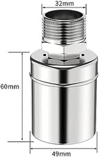 304 Stainless Steel Float Valve, 1/2" 3/4" 1" Auto Shut Off Mini Float Valve+Fixing Clamp, Stainless Steel Fully Automatic Water Level Control Float Valve, With Narrow Edge Clamp (Size : 1 inch) - Image 4