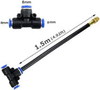 Misting Cooling System with Adjustable Nozzle & 4.92ft Extension Rod, DIY Plant Watering Devices, Water Mist Hose, Garden Irrigation System Kit for Outside Patio Garden(5M(16.4ft)) - Image 5