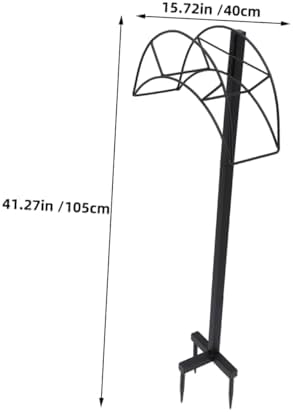 Portable Iron Garden Hose Stand, Black Outdoor Water Hose Holder - Image 2