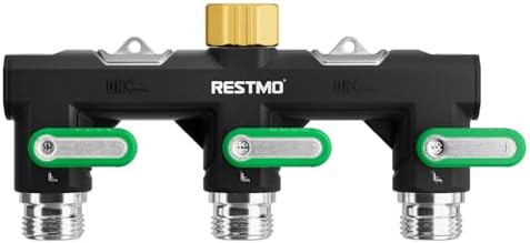 Restmo 3 Way Garden Hose Splitter Heavy Duty 100% Metal Body by Restmo