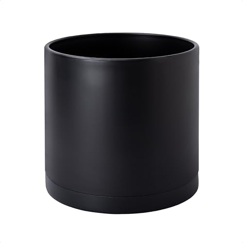 D'vine Dev Plastic Planter Pot with Saucer, 10 in, Black, 74-X-B-2 by DvineDevPlanterPotsandStand