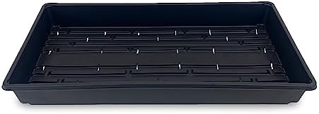 10 Plant Growing Trays (WITH Drain Holes) - 20" x 10" - Perfect Garden Seed Starter Grow Trays: For Seedlings, Indoor Gardening, Growing Microgreens, Wheatgrass & More - Soil or Hydroponic by 9GreenBox.com