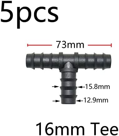 Garden Irrigation Tubing Fitting 16 20 25mm Tube Tee Elbow Equal Barb Connector End Plug Reducer Tee Micro Drip Adapter 5Pcs (Color : 25mm Tee) - Image 4
