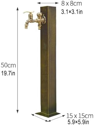 304 Stainless Steel Water Column for Garden, Durable Outdoor Hose & Faucet for Irrigation & Cleaning, Square Design for Patios & Yards, Size 3 - Image 2