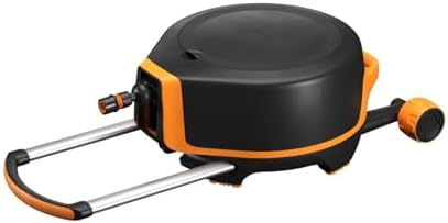 Fiskars Waterwheel XL with Wheels, All-Inclusive Watering Set, 27 m Total Reach, Automatic Rolling, Garden Hose in Universal Size (Diameter 13 mm), Universal Tap Connector, X-Series, 1067548 by Unknown