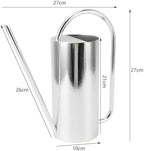Watering Can, Indoor Metal Watering Can, Long Spout 1500ml Large Capacity Watering Kettle for Desk Office Plants (Stainless Steel Color Polished Brushed) - Image 2