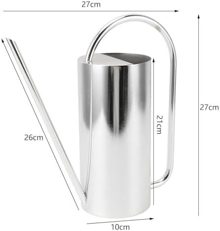Watering Can, Stainless Steel Colored Watering Can Indoor Metal Watering Can Long Spout 1500ml Large Capacity Watering Kettle for Desk Office Plants (Stainless Steel Color) - Image 7