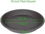 2 Pack of 16 inch Plant Saucer, Large Plant Tray, Heavy Sturdy Plant Drainage Tray for Indoors, Bird Bath Bowls, Sturdy 18 inch Plastic Pot Tray for Planter (Brown) - Image 2