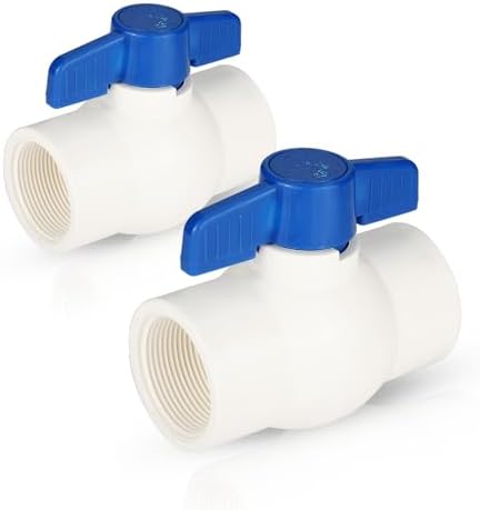 2piece EFIELD 1-1/2" PVC Ball Valve (FPT Threaded) Schedule 40,Blue Lever by EFIELDPEXTUBING