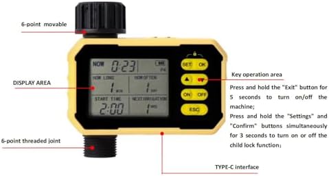 AUNMAS Solar Sprinkler Timer, Single Outlet Automatic Irrigation Water Timer with Rain Sensor Rechargeable Hose Watering for Garden Courtyard Patio Balcony Villa - Image 3