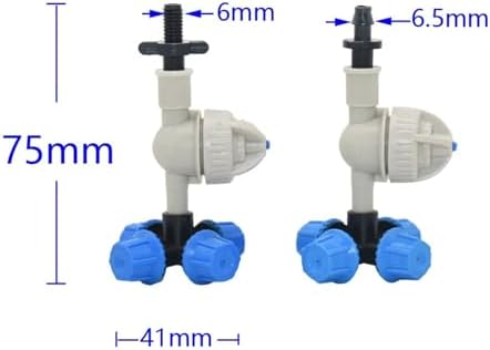 Garden sprinklers Hanging Anti drip misting Nozzle 4-Way Cross Water Mist Sprinkler with 1/4" Barb Threaded Connector 50set(Barb-A) - Image 3