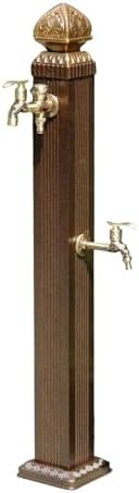 Aluminum Vertical Garden Water Column, Floor Mounted Outdoor Faucet with Hose Holder, Free Standing Hydrant for Irrigation and Watering(Brown) by Unknown