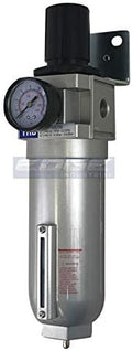 3/4" NPT HIGH FLOW AIR PRESSURE REGULATOR & PARTICULATE FILTER WATER TRAP COMBO FOR COMPRESSED AIR COMPRESSORS by THB