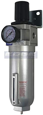 3/4" NPT HIGH FLOW AIR PRESSURE REGULATOR & PARTICULATE FILTER WATER TRAP COMBO FOR COMPRESSED AIR COMPRESSORS by THB
