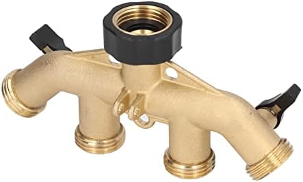 Brass 4 Way Hose Faucet Manifold Splitter for Garden Hose Connector (US Plug) - Image 5