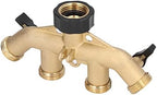 Brass 4 Way Hose Faucet Manifold Splitter for Garden Hose Connector (US Plug) - Image 5