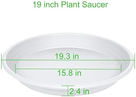 2 Pack of 19 inch Plant Saucer, Large Plant Tray, Heavy Sturdy Plant Drainage Tray for Indoors, Bird Bath Bowls, Sturdy 18 inch Plastic Pot Tray for Planter (White) - Image 2