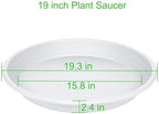 2 Pack of 19 inch Plant Saucer, Large Plant Tray, Heavy Sturdy Plant Drainage Tray for Indoors, Bird Bath Bowls, Sturdy 18 inch Plastic Pot Tray for Planter (White) - Image 2