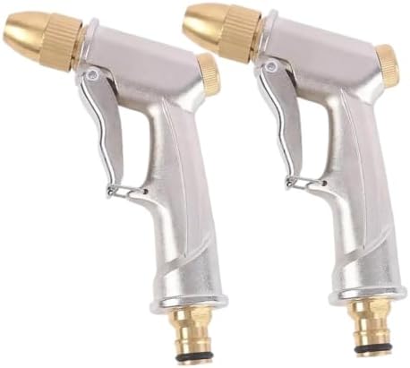 Metal Brass Nozzle High Pressure Spray Gun Garden Hose Pipe Water for Lawn Wash Sprinkler Sprayer Adjustable Tool(Water gun 2PCS) by Unknown