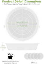 PACETAP 16 inch Plant Saucer Pot Tray 5 Pack, Large Thickened PP Plastic Flower Planter Water Drip Trays for Indoor Outdoor Garden, Semi-Transparent Planter Water Catcher for Pot, Plant Dish - Image 2