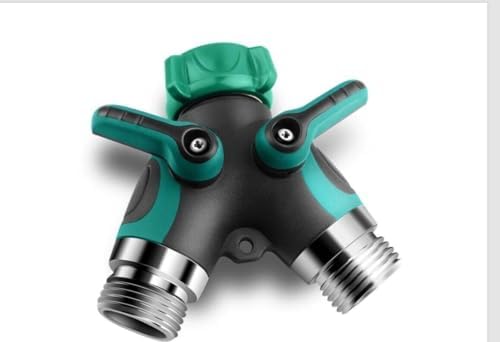 1 Pc 2‑Way 3/4 Inch Hose Splitter Connector Dual Garden Y Valve by Unknown